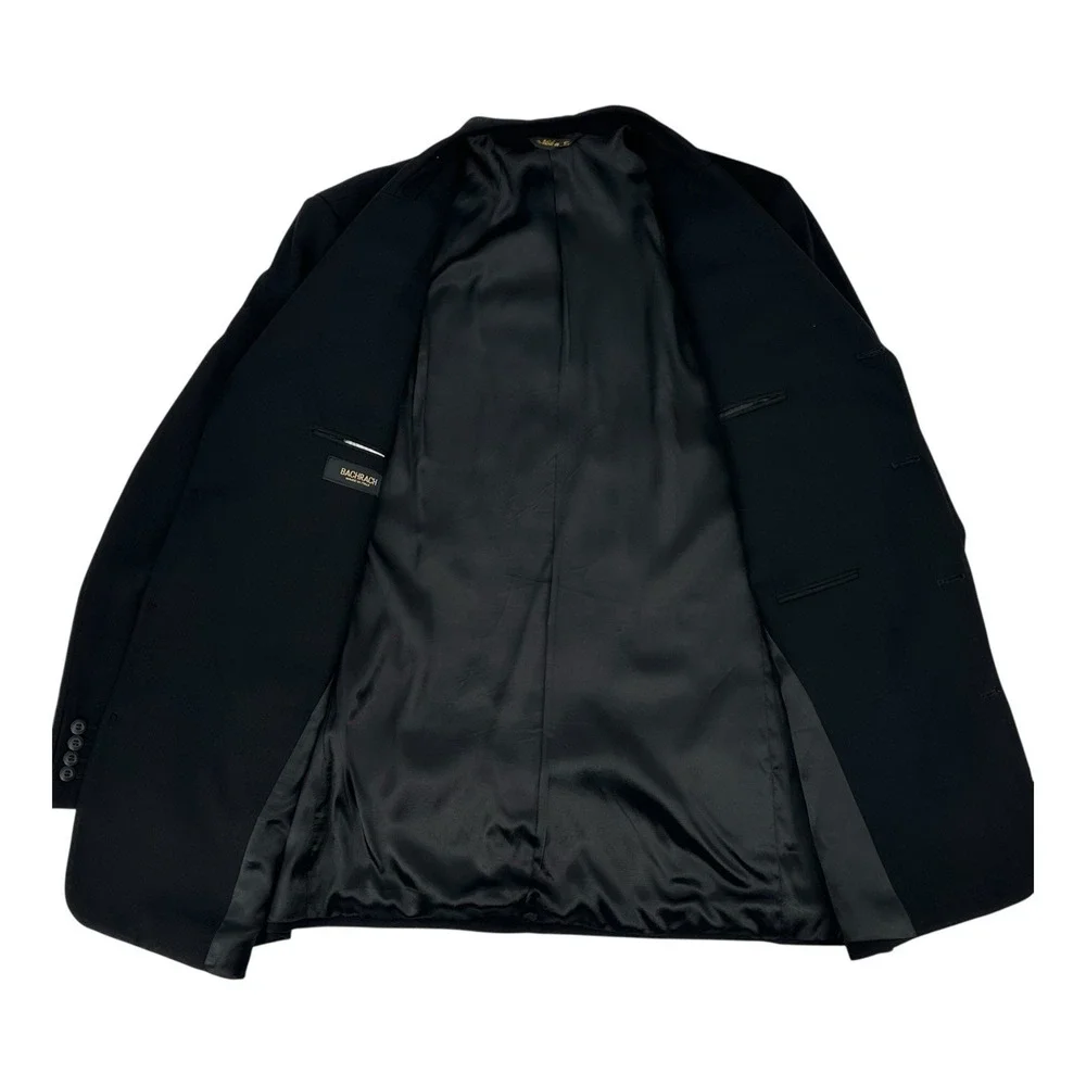 Vintage Bachrach Blazer Sport Jacket Men's 46R Black Made in Italy *See